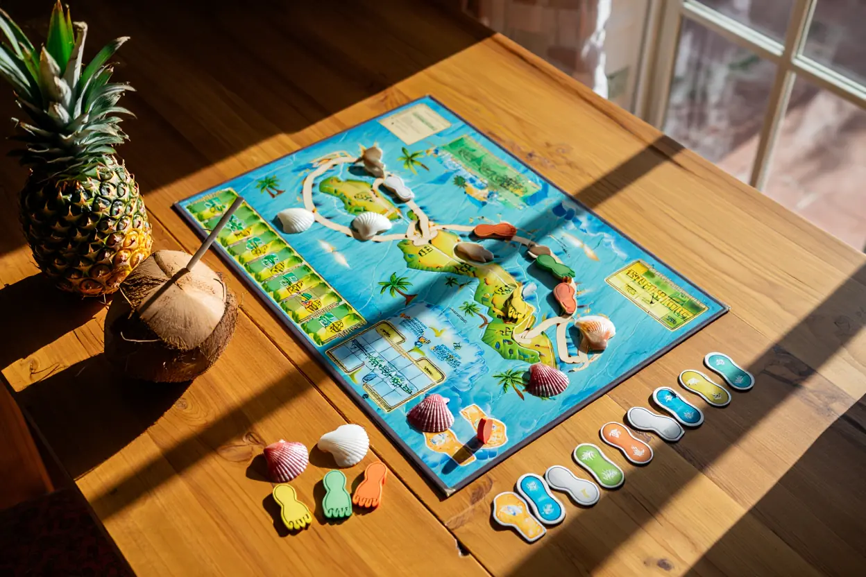 Hawaii Board Game Setup Atmosphere