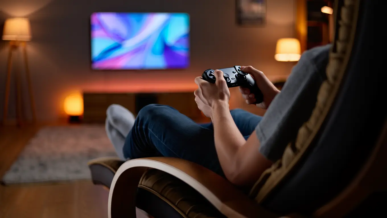 Modern Armchair Gamer Living Room Setup